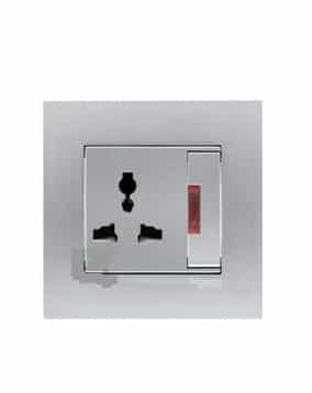 Ổ cắm đơn 3 chấu đa năng có công tắc 13A + đèn báo neon KB113LSN_WE
