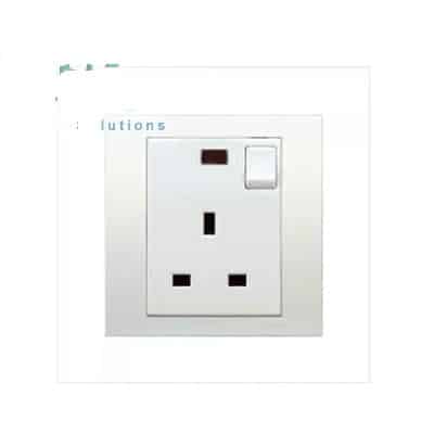 Ổ cắm đơn kiểu anh 13A với công tắc + đèn báo KB15N_AS